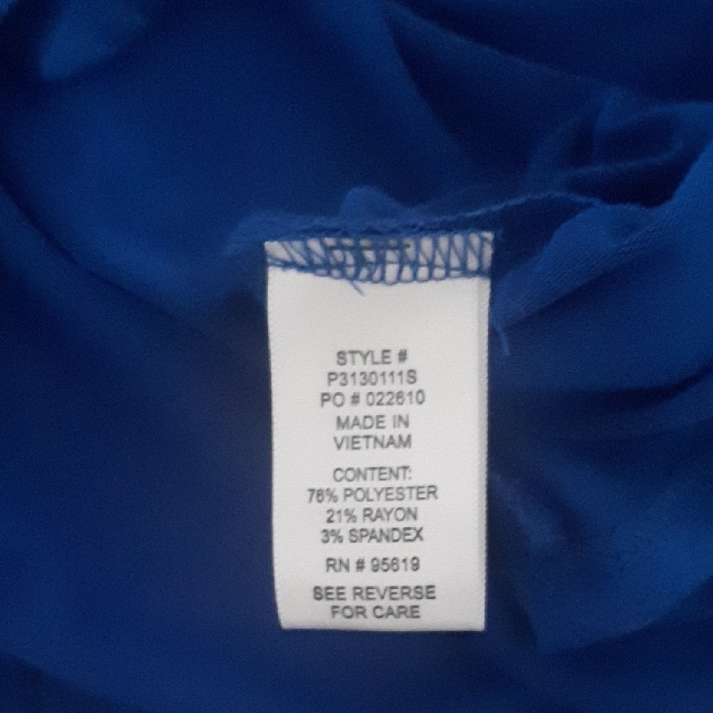 STUDIO๐SO PRETTY Cobalt Blue EUC Tie-Front Long Sleeve Top Sz L - Picture 8 of 9